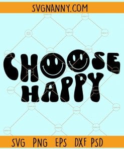 Choose happy wavy letters smiley face svg