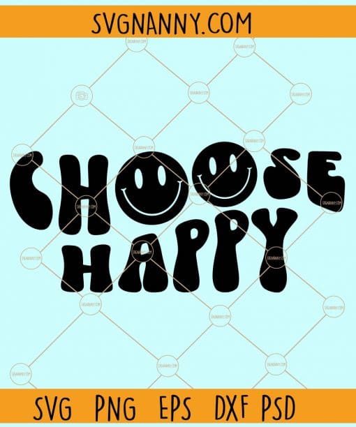 Choose happy wavy letters smiley face svg