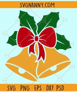 Christmas bells with bow svg
