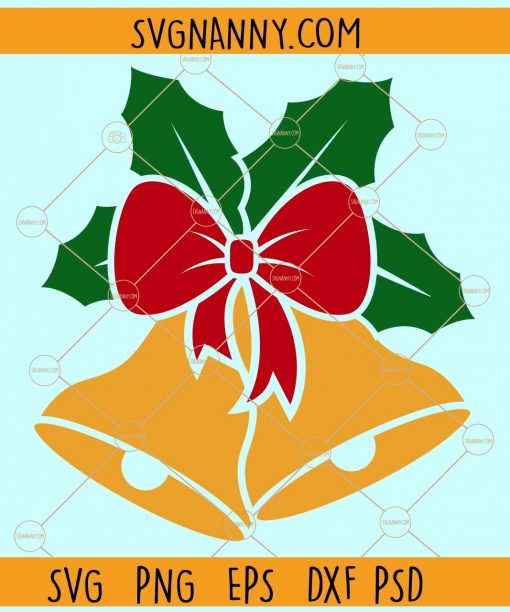 Christmas bells with bow svg