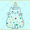 Christmas cat with lights svg