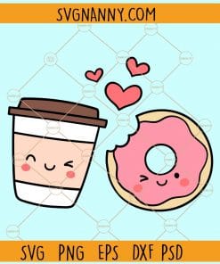 Coffee and donut svg