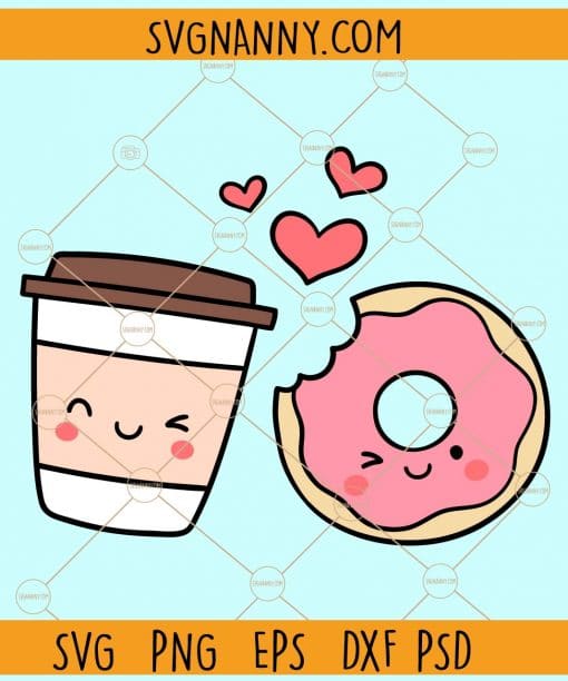 Coffee and donut svg