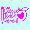 Coffee teach repeat svg