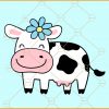 Cow mom with daisy svg