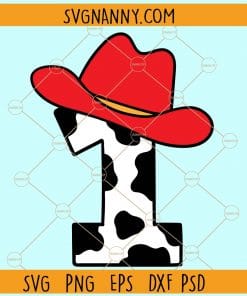 Cowboy birthday number one svg