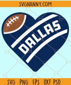 Dallas cowboys football heart svg