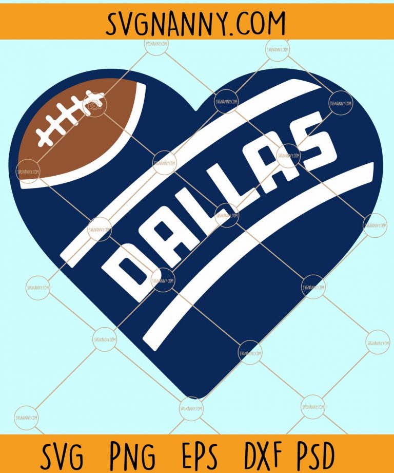 Dallas cowboys football heart svg, Love Cowboys Svg, Cowboys football svg