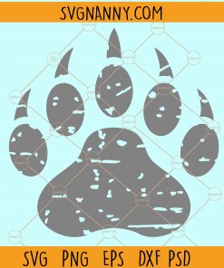 Distressed bear paw print svg