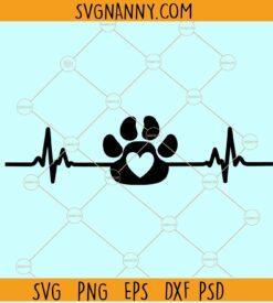Dog paw EKG svg