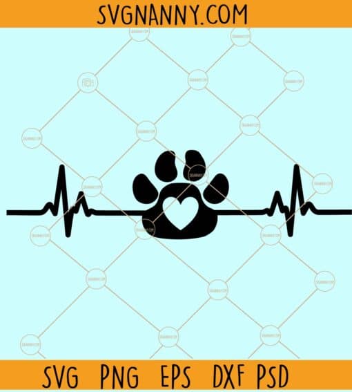 Dog paw EKG svg