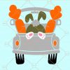 Easter truck with carrots and bunny tail svg