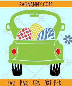 Easter truck with eggs svg