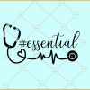 Essential nurse with stethoscope svg