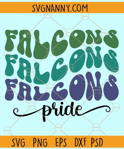 Falcons pride wavy text svg