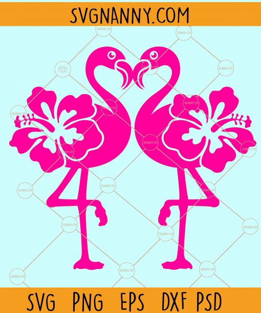 Flamingo couple svg