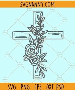 Floral Cross svg