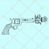 Floral Vintage revolver pistol svg