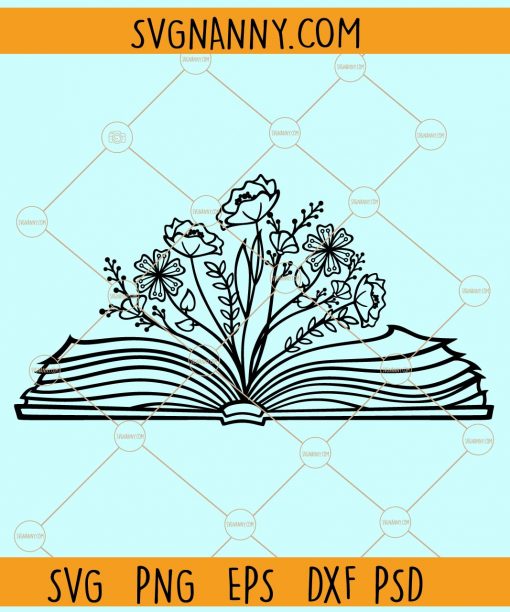 Floral book svg