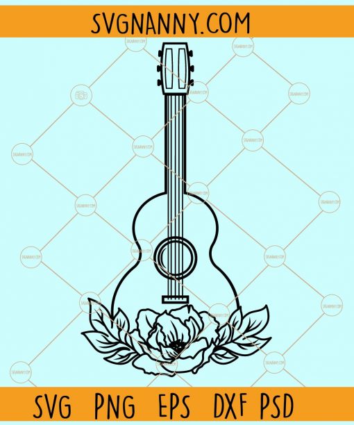 Floral guitar svg