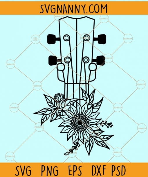 Floral guitar svg