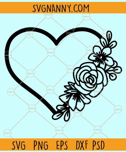 Floral heart svg