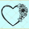 Floral love heart svg