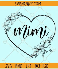 Floral mimi heart svg