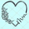 Floral mom heart svg