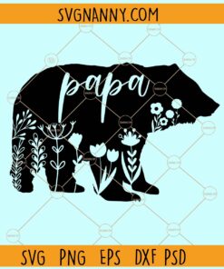 Floral papa bear svg