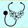 Floral stethoscope svg