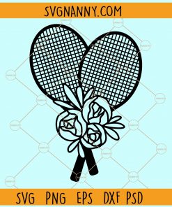 Floral tennis rackets svg