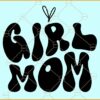 Girl mom wavy letters with butterfly svg