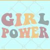 Girl power retro wavy text svg