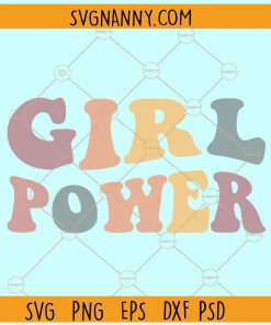 Girl power retro wavy text svg