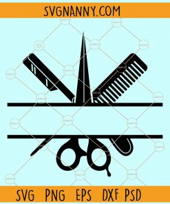 Hair Stylist Split Frame svg