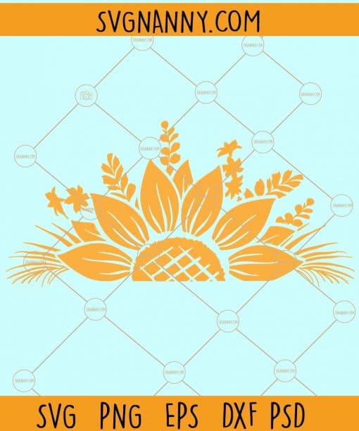 Half sunflower svg