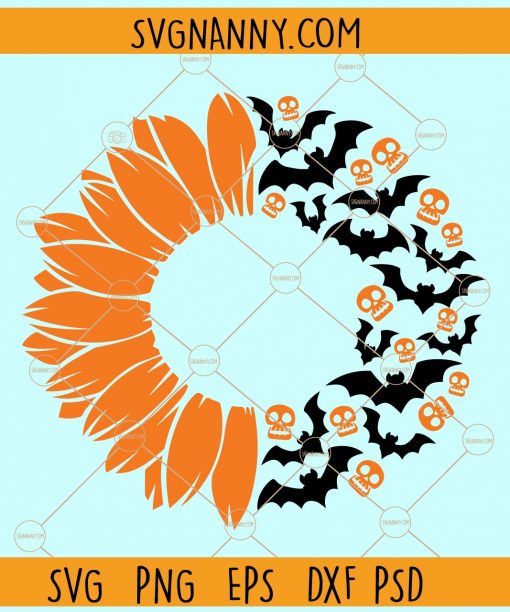 Halloween sunflower svg