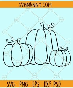 Hand drawn pumpkins clipart svg