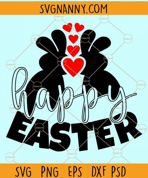 Happy easter bunnies svg