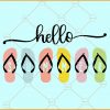 Hello summer flip flops svg