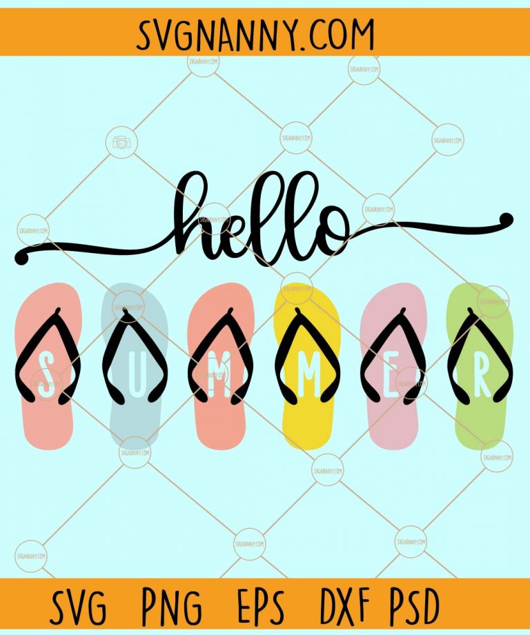 Hello summer flip flops svg, Hello Summer Svg, Summer Flip Flops svg ...