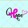 Hope cancer awareness svg
