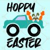 Hoppy easter truck with carrots and bunny tail svg