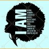 I Am black woman svg