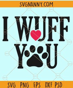 I wuff you with paw print svg