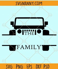 Jeep family name monogram svg