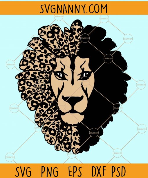 Leo lion face feathers svg