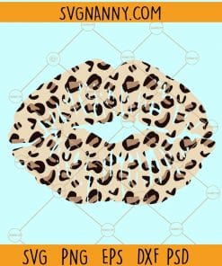 Leopard print lips svg