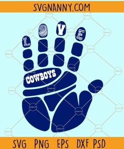 Love cowboys handprint svg